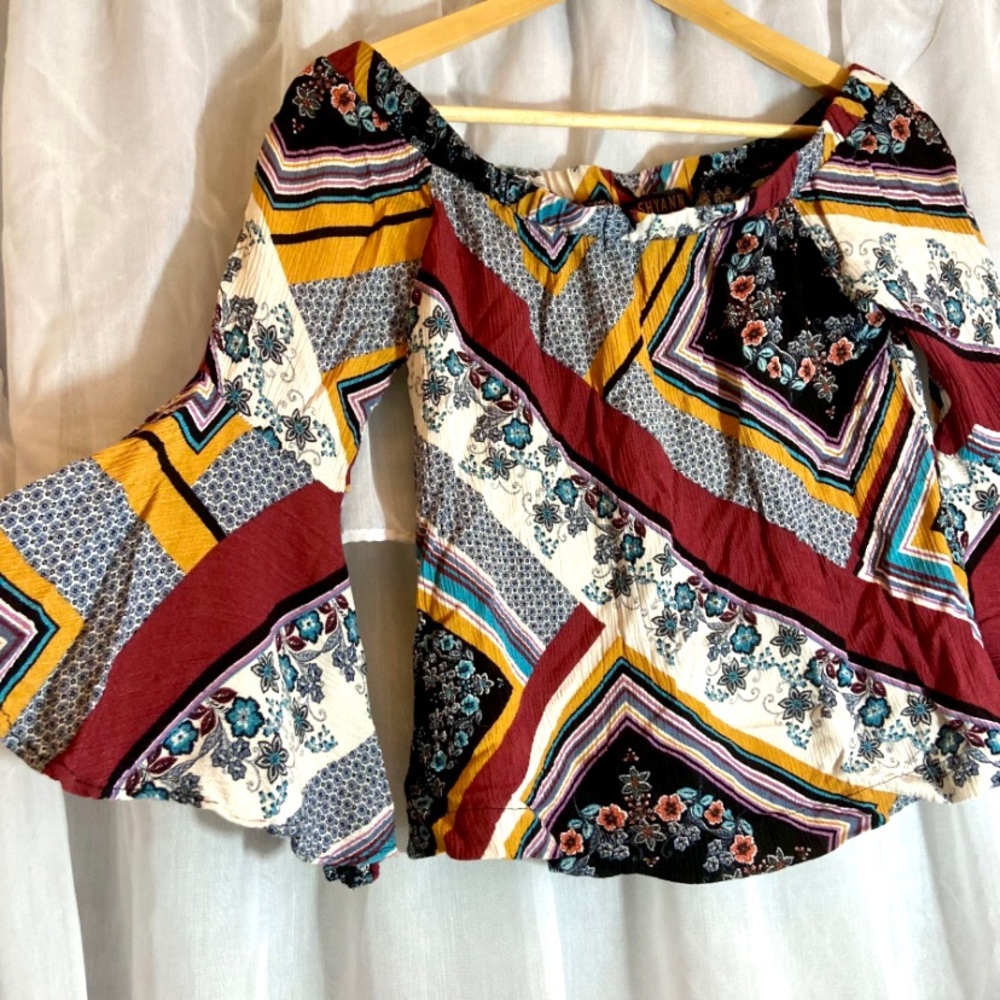 Shyanne • Off The Shoulder Bell Sleeve Blouse - Picture 2 of 6